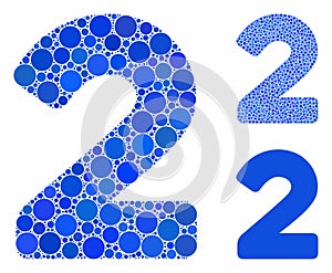 2 Digit Mosaic Icon of Circle Dots