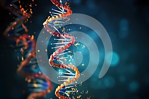 Digital 3D rendering illustration of DNA helix molecule structure