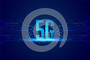 Digital 5G technology concept background for superfast speed