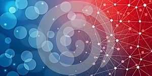 Geometric network with bokeh effect on gradient background