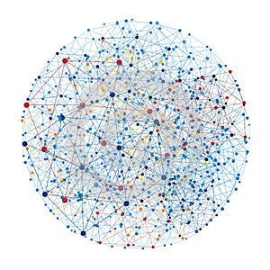 Digital abstract background. Blockchain structure. Vector Illustration