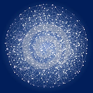 Digital abstract background. Blockchain structure. Vector Illustration