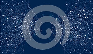 Digital abstract background. Blockchain structure. Vector Illustration