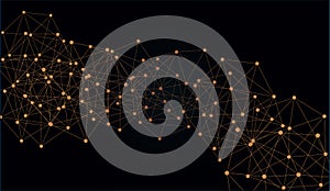 Digital abstract background. Blockchain structure. Vector Illustration