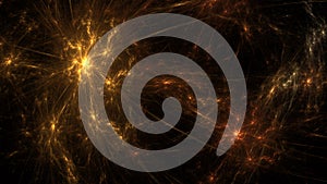 Digital abstract background. Cloud technologies, big data computing, glowing elements. 3d illustration