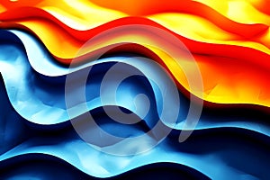 Digital abstract, Blue and orange abstract background, Colorful gradiant with smooth flat geometric shapes, abstract inspirations photo