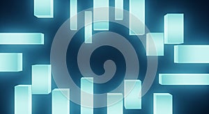 Radial Tech Blocks with Cyan Glow