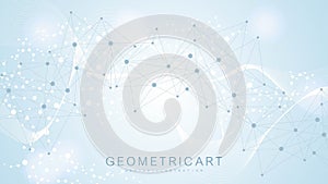 Digital abstract connection dots and lines. Network connection structure. Technology polygonal background. Plexus effect