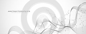 Digital abstract connection dots and lines. Network connection structure. Technology polygonal background. Plexus effect