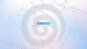 Digital abstract connection dots and lines. Network connection structure. Technology polygonal background. Plexus effect