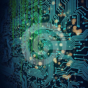 The blue lines form a complex pattern reminiscent of electrical