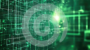 Digital abstract network creating grid and data lines