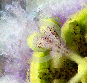 Digital Abstract Painting of The Stamen Of A Passion Fruit Flower