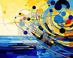 Digital abstract pnting is inspired by Kandinsky and Wassily. photo