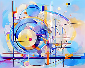 Digital abstract pnting is inspired by Kandinsky and Wassily. photo