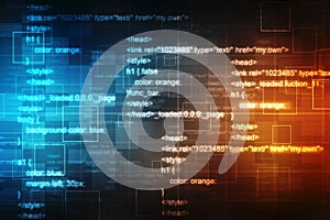 Programming code abstract technology background of software developer and Computer script