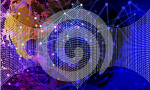 Digital abstract technology background, Binary code digital illustration.