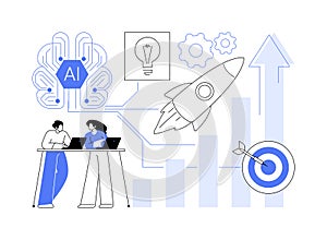 Digital Accelerators for Startups abstract concept vector illustration.