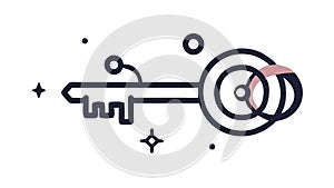 Digital Access Key Data Security Solution Vector, vector design Generative AI