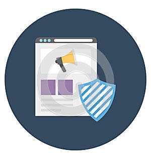 Digital ad security Isolated Vector icon that can be easily modified or edit