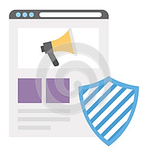 Digital ad security Isolated Vector icon that can be easily modified or edit