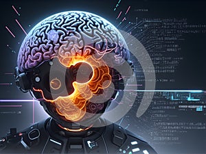 Digital AI Brain. AI generated