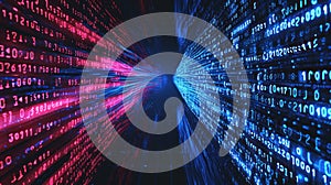 Digital AI System Data Stream in Cyber Space