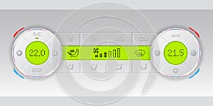 Digital air condition white dashboard design photo
