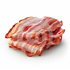 Digital Airbrushed Bacon Photo On White Background