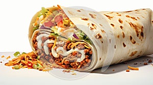 Digital Airbrushed Burrito With Cheese And Topping