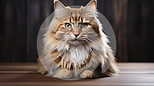 Digital Airbrushed Portrait Of A Long Haired Cat