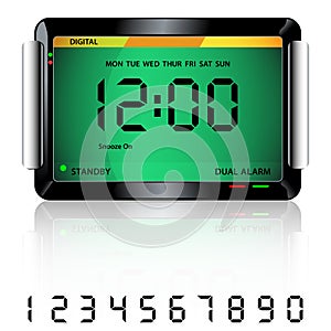 Digital alarm clock green