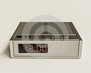 Digital alarm clock isolated on white