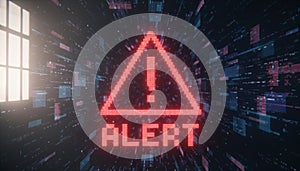 Digital alert message showing technical system error warning