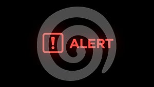 Digital alert message showing technical system warning