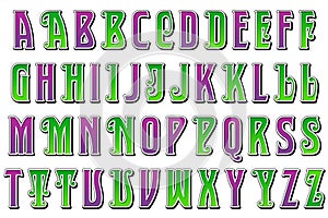 Digital Alphabet Jester Style Scrapbooking Element