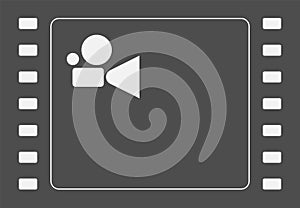 Digital and analogue footage symbol - camera and film icons