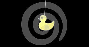 Digital animation of baby duck hanging 4k