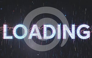 Digital Loading Screen with Futuristic Glitch Effect