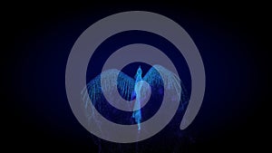 Ãâigital animation of a fenix and flames that lighting up on neon style photo