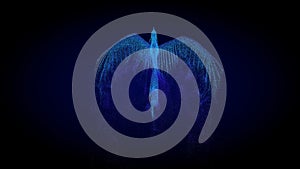 Ãâigital animation of a fenix and flames that lighting up on neon style photo