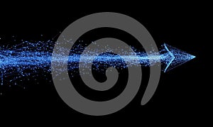 Digital Arrow Flow Representing Data Movement and Connectivity in Technology, Abstract Visualization of Network Dynamics