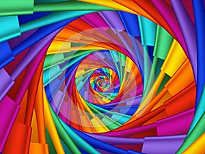 Digital Art Abstract Rainbow 3d Spiral Background