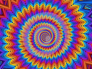 Digital Art Abstract Rainbow Spiral Background