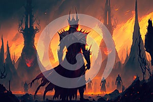Digital Art, Concept Art, Fantasy Battle Sauron Army
