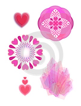 Digital art crystalline heart valentines