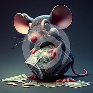 Digital Art Mouse with Money