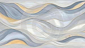 A digital art piece featuring a wave-like pattern in shades of blue, gray, and white.