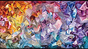 Digital art pieces generated by algorithms creating abstract and complex patterns, fluids evolving geometric shapes