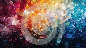 Digital art pieces generated by algorithms creating abstract and complex patterns, fluids evolving geometric shapes